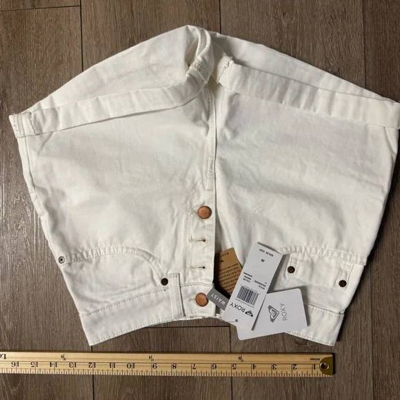 Roxy High Waist Cream Shorts - Picture 6 of 8